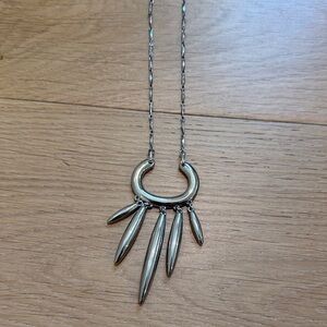 Stella & Dot Silver Pendant Fringe Necklace - Elegant Women’s Jewelry